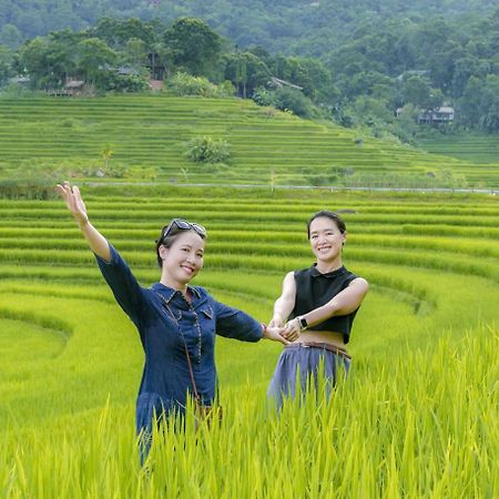 Вилла Puluong Bamboo Huong Ba Thuoc Экстерьер фото