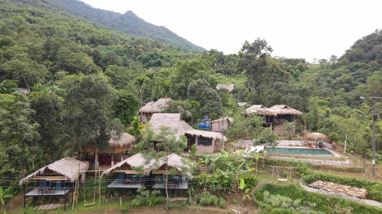 Вилла Puluong Bamboo Huong Ba Thuoc Экстерьер фото