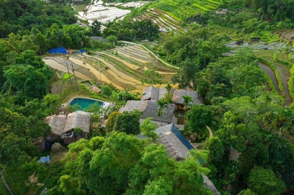 Вилла Puluong Bamboo Huong Ba Thuoc Экстерьер фото