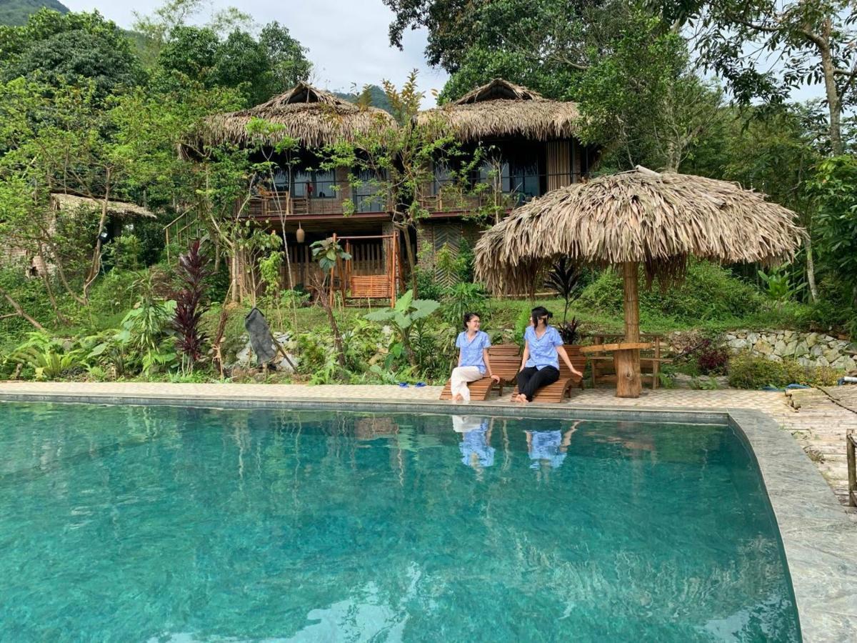 Вилла Puluong Bamboo Huong Ba Thuoc Экстерьер фото