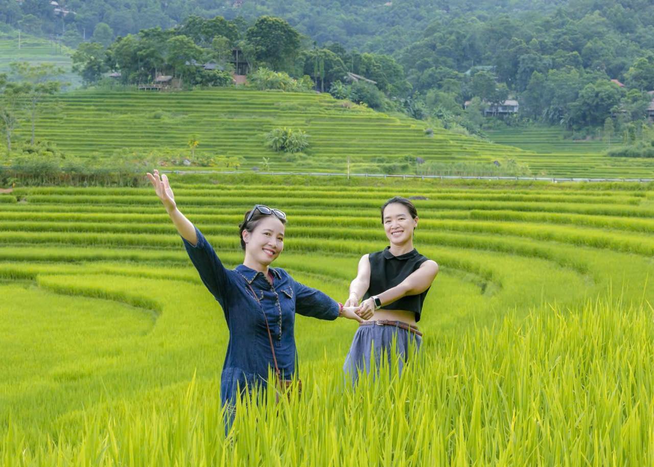 Вилла Puluong Bamboo Huong Ba Thuoc Экстерьер фото